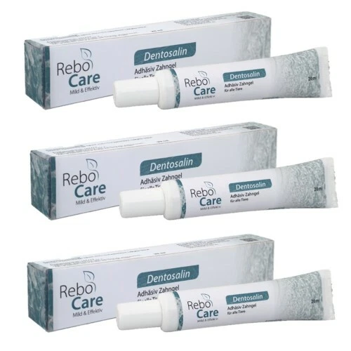 REBOCARE Dentosalin Zahnpflege Gel 3 x 20 ml zur Mundhygiene für Hunde und Katzen