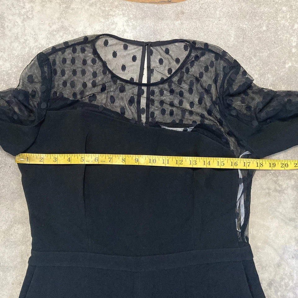 Mono ámbar Rachel Zoe para mujer 12 negro malla transparente escote y mangas Foto 3 de 4