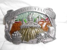 Vintage 1984 Proud to be a FARMER Siskiyou belt buckle