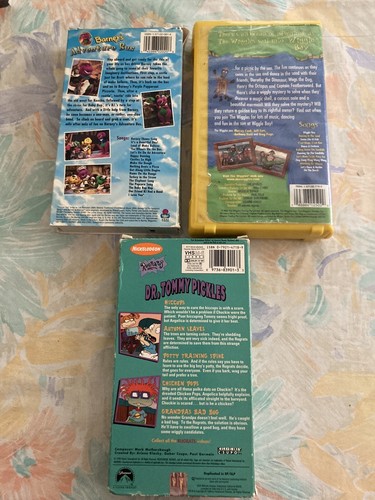 Lot (3) Vintage Barney Wiggles Rugrats VHS Tapes Educational Children's Shows - Picture 2 of 5