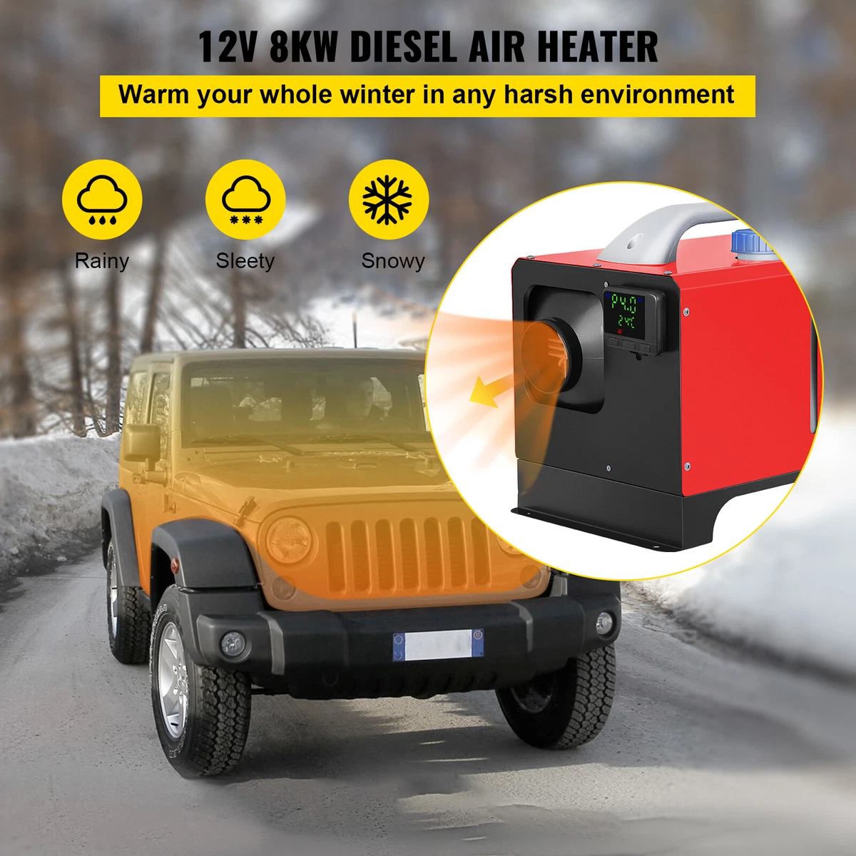 8KW 12V Diesel Air Heater All In One LCD Thermostat Boat Motorhome Truck  Trailer | eBay
