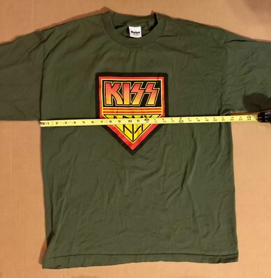 XL) Vintage Band T-Shirt KISS Army Depot 2-Sided Green Black