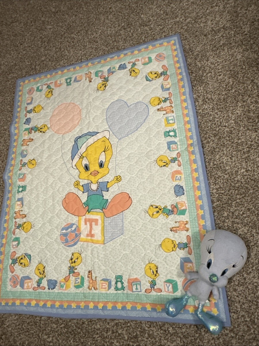 ヴィンテージ トゥイーティー ブランケット Tweety Bird Baby Blanket Quilted - Vintage Blue Tweety Bird Stuffy