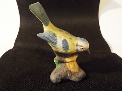 UNBEKANNTES MAKE. Keramik Vogel Ornament BLAUMEISE 10x7cm (PAULS)