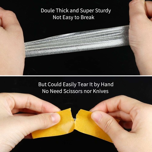 Double Sided Tape Heavy Duty Fiberglass Mesh Adhesive Transparent Tape Removable - Picture 5 of 7