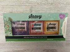 Saavy Naturals Organic Soap Bars All-Natural Handmade Gift Set 3 - 3.6 oz. 