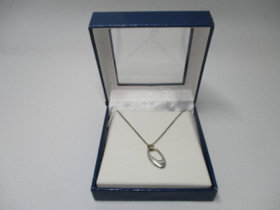 Sterling Silber Anhänger offene Schleife Träne oval Made in Italy