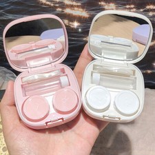 Contact Lenses Box Solid Color Portable Contact Lens Case with Tweezer Suction