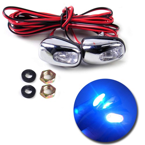 2pcs Universal LED Blue Light Windshield Washer Wiper Water Jet Spray
