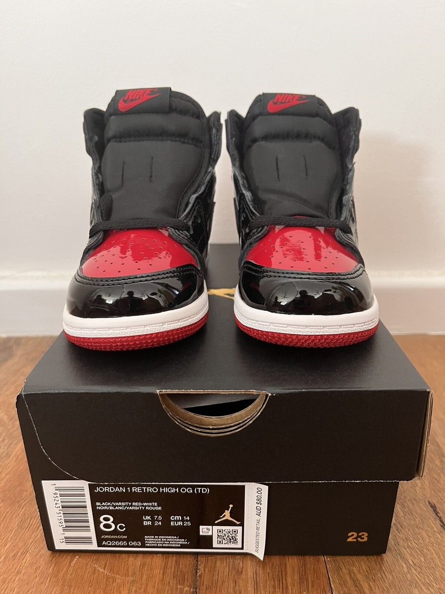 Jordan 1 Retro High OG Patent Bred Toddler TD size 8c | eBay
