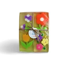 glycerin soaps | Transparent Flowers Soaps 4 Bars Gift Set 5.3 oz each