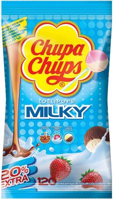 Chupa Chups Milky - Milch Lutscher Lolly Lollies - 120 Stück