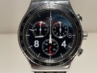 BEAUTIFUL BIG 43mm ST.STEEL MEN'S CHRONOGRAPH QUARTZ WATCH "SWATCH" IRONY/2012