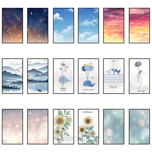 Dreamy Sky Pintura Artística Ventana Película Estática Adhesiva Esmerilada Decoración del Hogar - Imagen 3 de 33