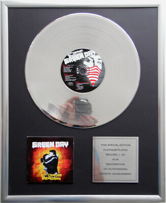 Green Day - 21st Century Breakdown CD Cover + 12'' goldene / platin Schallplatte