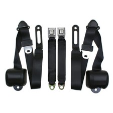 Retractable 3-point Seat Belt Pair Wo Buckle Sleeves Chevy C10 73-87 Black Retractable 3-point Seat Belt Pair Wo Buckle Sleeves Chevy C10 73-87 Black