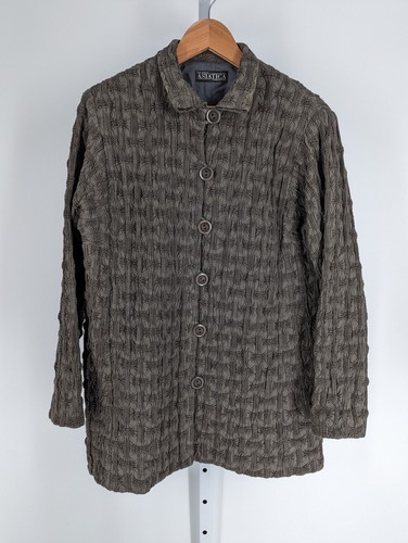 Fifi White Asiatica Kansas City Artisan Textured Olive Jacket 40" Vintage... - Picture 2 of 4