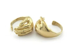Hand Adjustable Ring Raw brass (18mm 8US inner size - Adjustable ) OZ2739