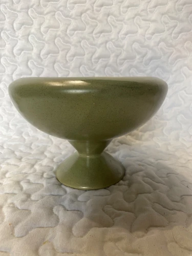 Vintage Haeger Pedestal Planter Green W/Specks No Damage Marked "Haeger