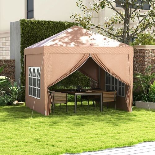 Pop Up Gazebo With Sides Garden Marquee Camping Tent Canopy 3 x 3m