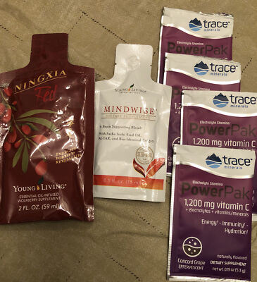 Trace Minerals Electrolyte Power Pak Concord Grape 4, 1 Mindwise, 1 Ningxia Lot