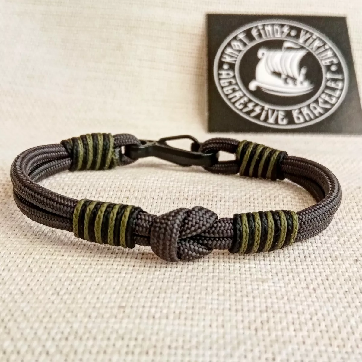 Paracord bracelet. Extreme durable. Bangle rope. Nordic style.Carabiner  bracelet