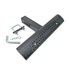 Fit 2" Receiver Heavy Duty Steel Tow Hitch Step Bar Tube Black 18" Straight Edge