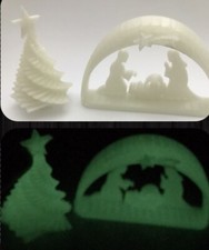 Fluo Capanna Presepe Gesù Giuseppe e Maria albero di natale Addobbo Natalizio 