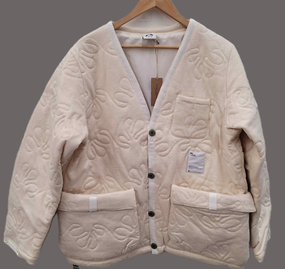 Eco Life Wasted Collective Quilted Puffer Jacket Beige Sz Large USA