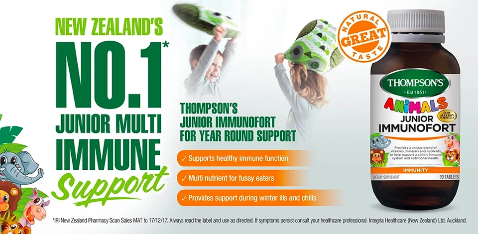 2 x Thompsons Junior Immunofort 90 Chewable Tablets FREE SHIPPING New Zealand - Изображение 3 из 3