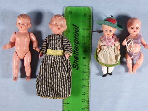 4 x vintage celluloid dolls inc. Galetti & Rheinische Gummi - Picture 2 of 15