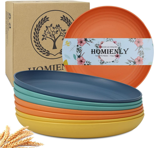Deep Dinner Plates Set of 8 Alternative for Plastic Plates Microwave and Dishwas