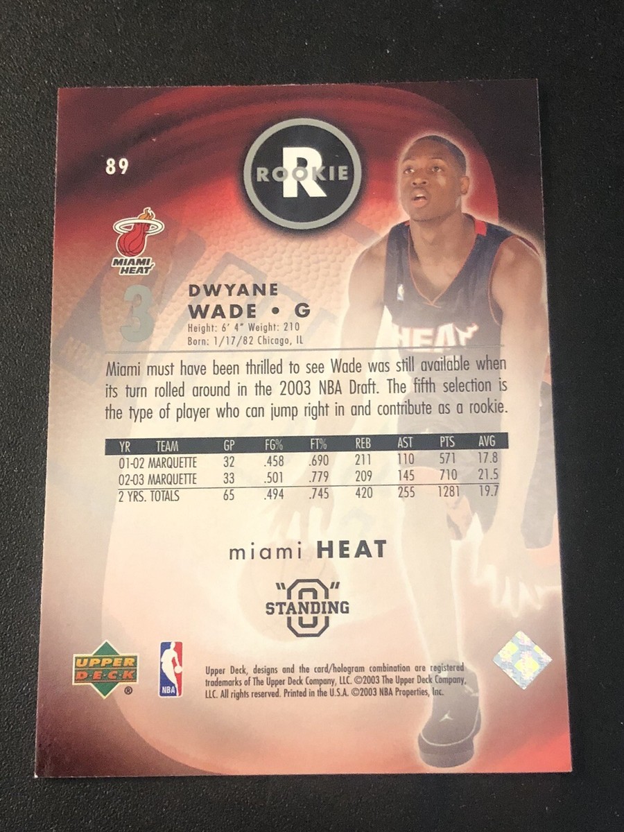 2003-04 Upper Deck Standing O Dwyane Wade #89 Rookie RC HOF | eBay