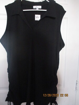 Stem & Vine Junior Plus 3X Black Blouse
