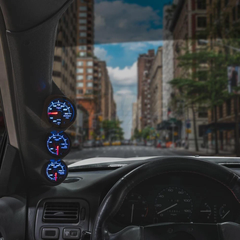 Датчики повышения давления масла, температуры масла GlowShift + серая капсула для 03–07 Lancer EVO 8 - Изображение 2 из 4