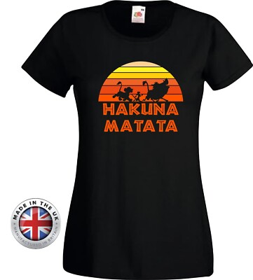 König der Löwen T-Shirt Hakuna Matata Simba Timon+Pumba Damen tailliert, Unisex Kinder