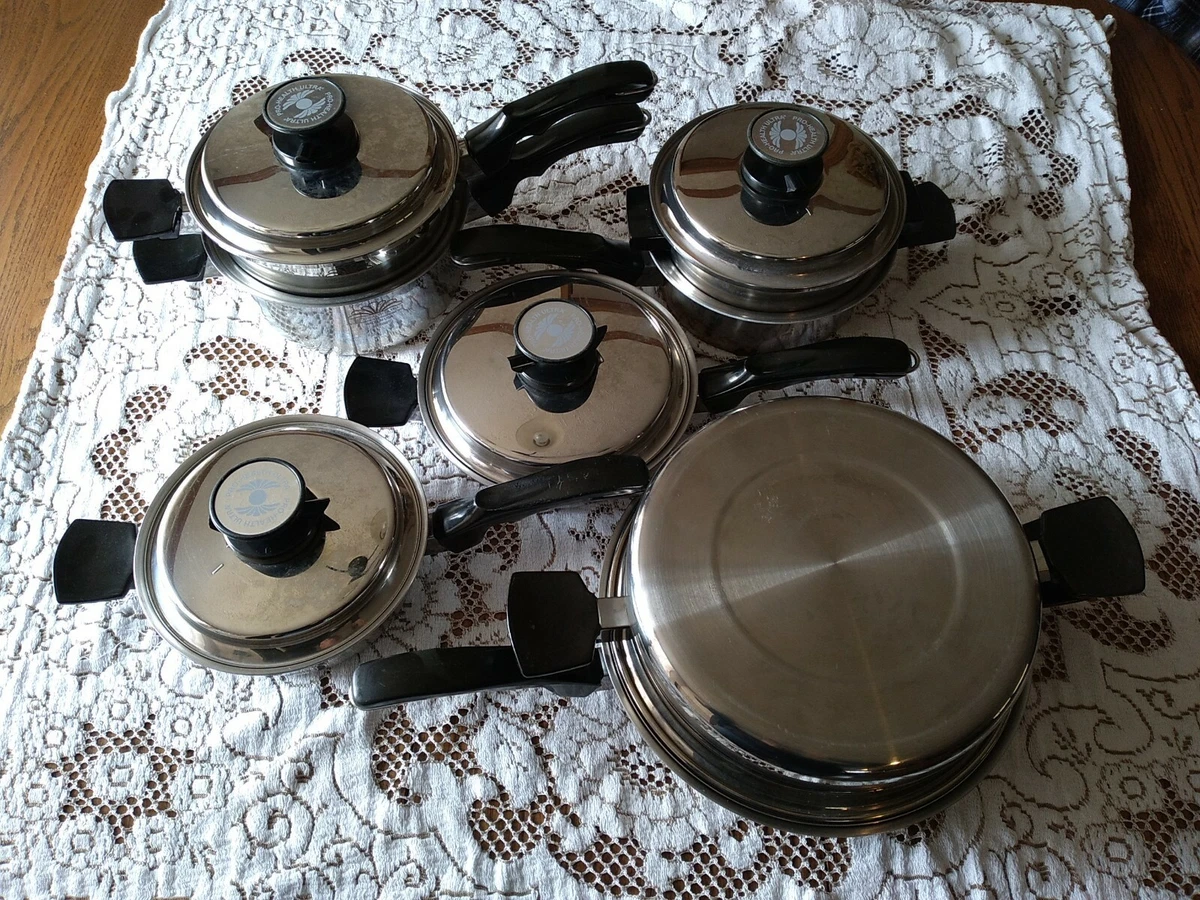 13 Pc. PRO HEALTH ULTRA Cookware 19-9 magnetic induction core. USA made