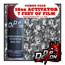 16oz hydrographic film / activator Clear Grey TAC Digital Camo hydro dip wizard