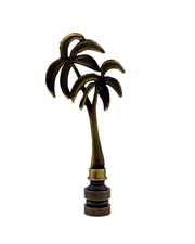 Lamp Finial-PALM TREE-Aged Brass Finish, Highly detailed metal casting