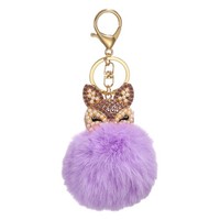 Ball Pom Pom SchlüSselanhäNger FüR Rucksack, Lila