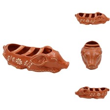 Ceramica Edgar Picas Portuguese Terracotta Sleeping Pig Sausage Roaster