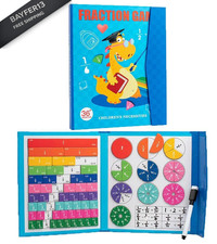 Magnetic Fraction Educational Puzzle, 110 Pcs 5 inches x 5 inches, Blue