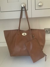 Mulberry oak brown calf nappa leather Dorset tote shoulder bag + pouch