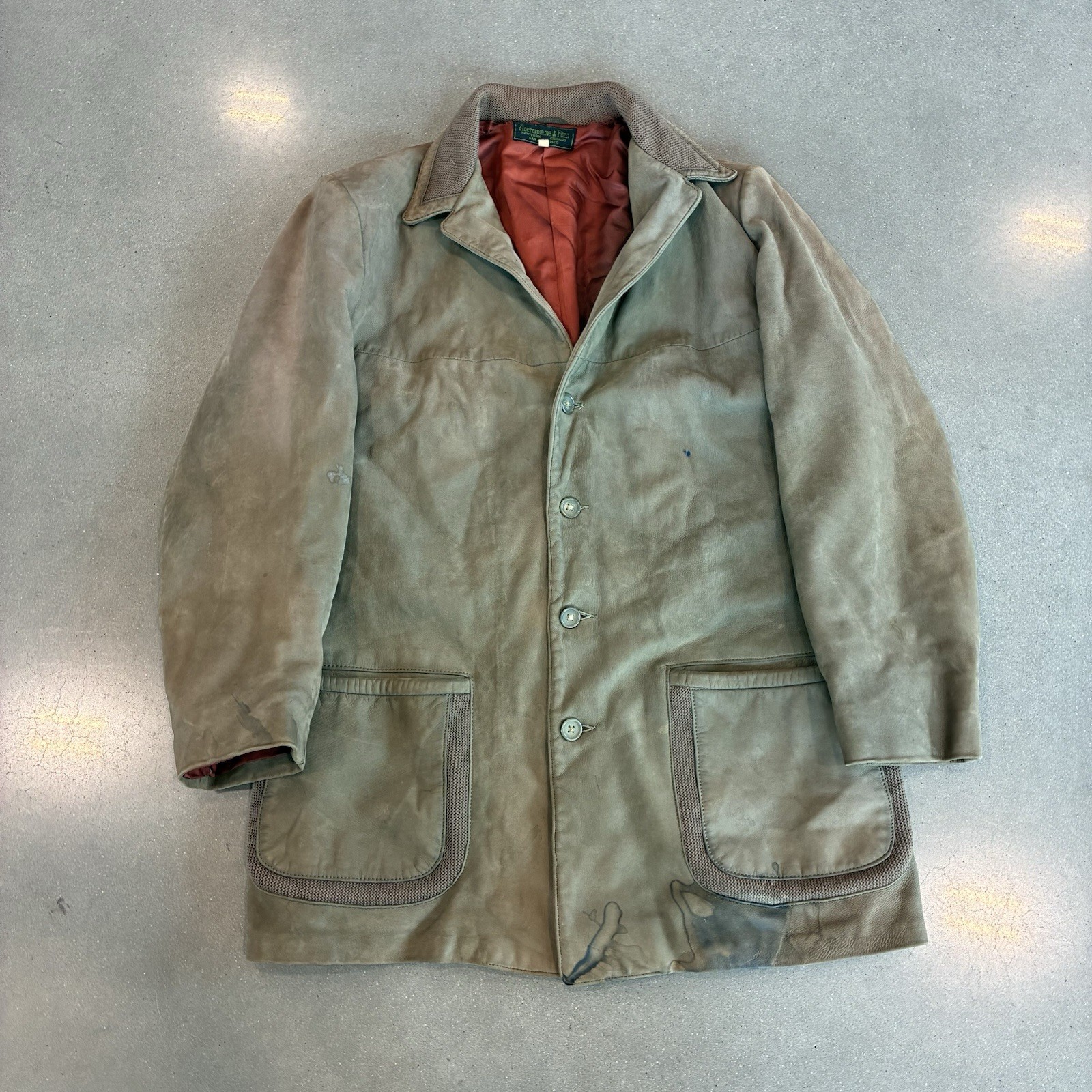 Abercrombie & Fitch, Vintage 1970s Abercrombie Suede Corduroy Collar Men’s 40 Hunting Chore Jacket
