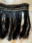 ANTIQUE VICTORIAN PURE SILK FINE STRAND TINY GLASS BEAD FRINGE TRIM FRAG  6 3/4" — photo 5