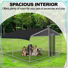 10x10ft Outdoor Pet Dog Run House Kennel Shade Cage Enclosure w/Cover Playpen US