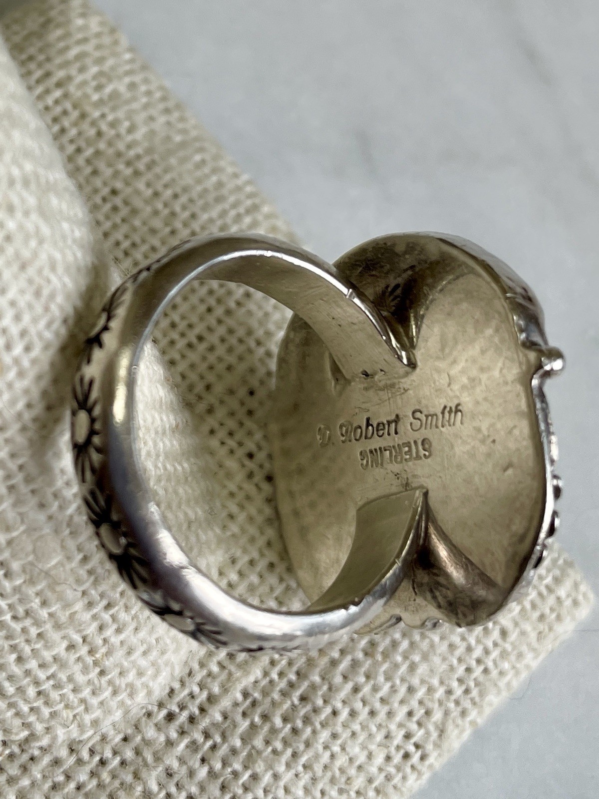 D. Robert Smith Signed SS Ring~ Native American, … - image 9