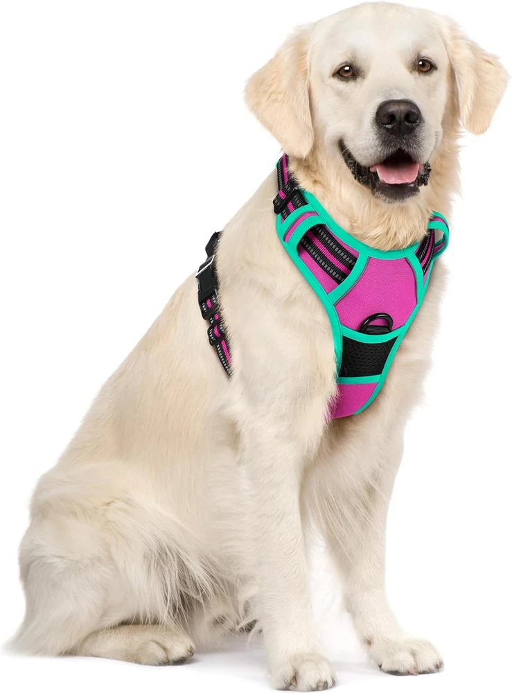 Dog Harness No Pull with 2 Leash Clips, Adjustable Soft Padded, Reflective Oxfor