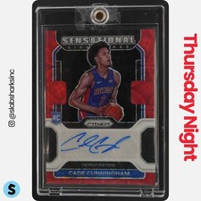 2021 PANINI PRIZM CADE CUNNINGHAM SENSATIONAL SIGNATURES PRIZMS CHOICE RC AUTO