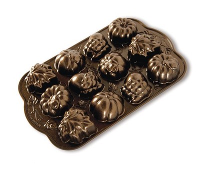 Nordic Ware Autumn Delights Cakelet Pan 2-Cup, Bronze 